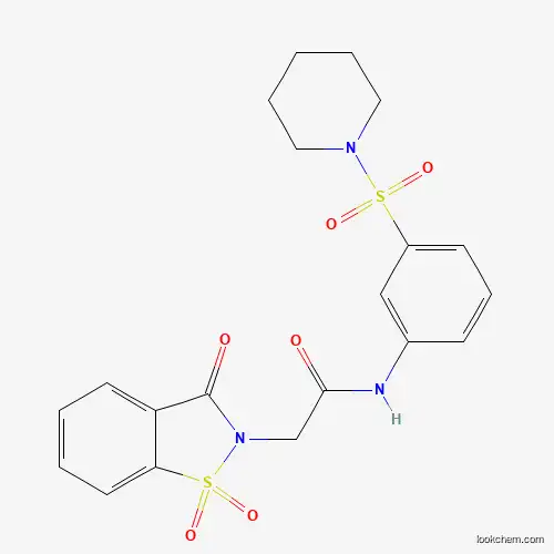 Molecular Structure of 380213-99-0 (N-(3-piperidin-1-ylsulfonylphenyl)-2-(1,1,3-trioxo-1,2-benzothiazol-2-yl)acetamide)