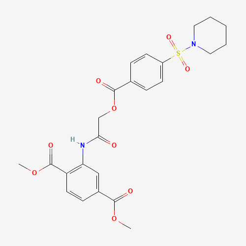 Molecular Structure of 399590-06-8 (1,4-Dimethyl 2-[[2-[[4-(1-piperidinylsulfonyl)benzoyl]oxy]acetyl]amino]-1,4-benzenedicarboxylate)
