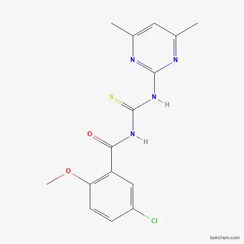 Molecular Structure of 445419-03-4 (5-chloro-N-[(4,6-dimethylpyrimidin-2-yl)carbamothioyl]-2-methoxybenzamide)