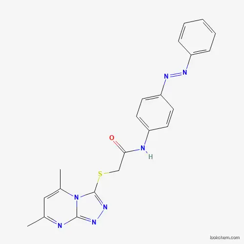 Molecular Structure of 571942-11-5 (Acetamide, 2-[(5,7-dimethyl-1,2,4-triazolo[4,3-a]pyrimidin-3-yl)thio]-N-[4-(2-phenyldiazenyl)phenyl]-)