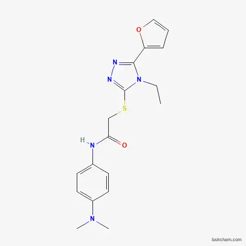 Molecular Structure of 603978-80-9 (N-[4-(dimethylamino)phenyl]-2-{[4-ethyl-5-(furan-2-yl)-4H-1,2,4-triazol-3-yl]sulfanyl}acetamide)