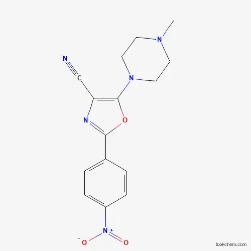 Molecular Structure of 613649-95-9 (5-(4-Methylpiperazin-1-yl)-2-(4-nitrophenyl)-1,3-oxazole-4-carbonitrile)