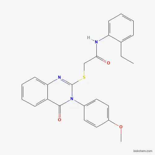 Molecular Structure of 763111-45-1 (N-(2-ethylphenyl)-2-{[3-(4-methoxyphenyl)-4-oxo-3,4-dihydroquinazolin-2-yl]sulfanyl}acetamide)