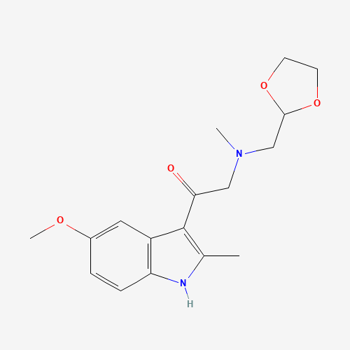 Molecular Structure of 799785-27-6 (2-[1,3-dioxolan-2-ylmethyl(methyl)amino]-1-(5-methoxy-2-methyl-1H-indol-3-yl)ethanone)