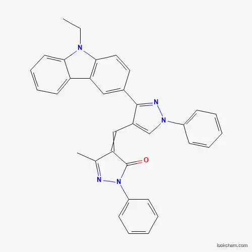 Molecular Structure of 371917-70-3 (4-[[3-(9-Ethyl-9H-carbazol-3-yl)-1-phenyl-1H-pyrazol-4-yl]methylene]-2,4-dihydro-5-methyl-2-phenyl-3H-pyrazol-3-one)