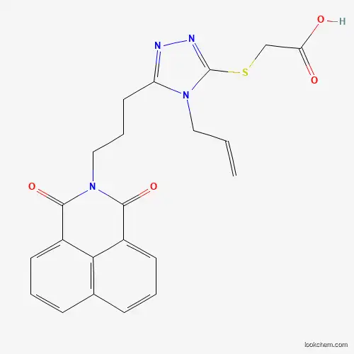 Molecular Structure of 5975-07-5 (2-[[5-[3-(1,3-Dioxobenzo[de]isoquinolin-2-yl)propyl]-4-prop-2-enyl-1,2,4-triazol-3-yl]sulfanyl]acetic acid)