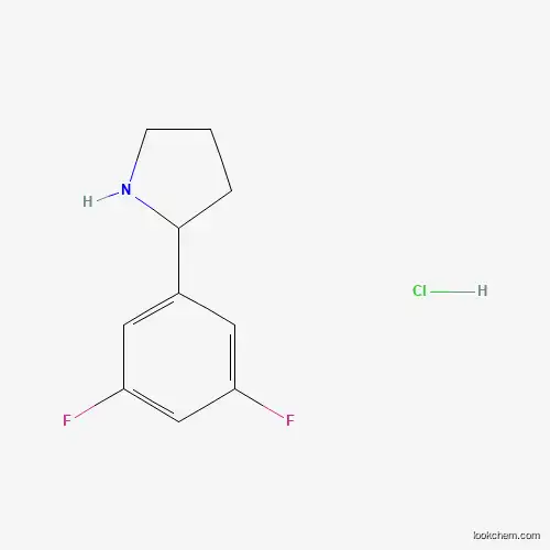 Molecular Structure of 1197236-08-0 (2-(3,5-Difluorophenyl)pyrrolidine hydrochloride)