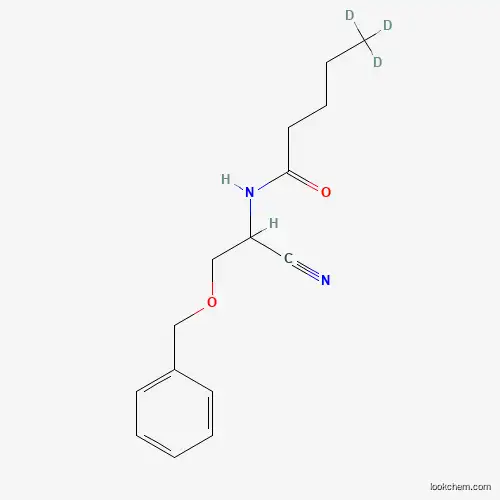 Molecular Structure of 1216615-94-9 (3-Benzyloxy-alpha-(N-butyryl-d3)-aminopropionitrile)