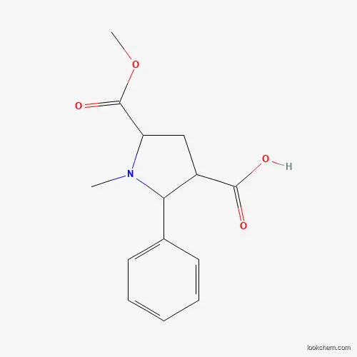 Molecular Structure of 1219172-20-9 (5-(Methoxycarbonyl)-1-methyl-2-phenyl-3-pyrrolidinecarboxylic acid)