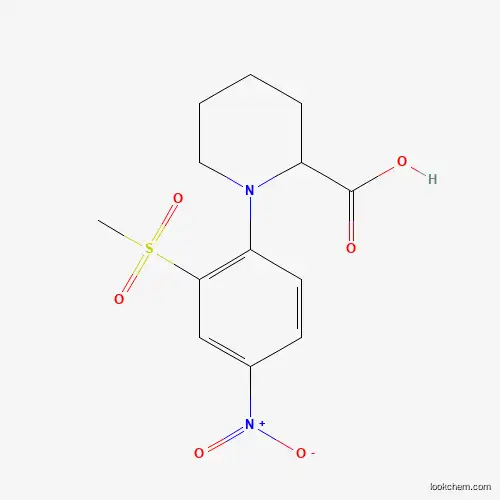 Molecular Structure of 1219221-03-0 (1-[2-(Methylsulfonyl)-4-nitrophenyl]piperidine-2-carboxylic acid)