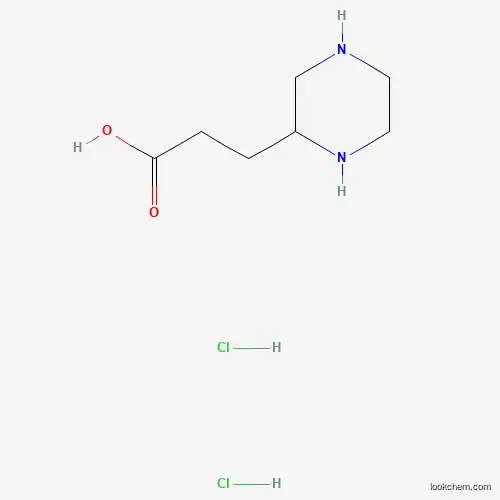 Molecular Structure of 1260638-01-4 (3-Piperazin-2-YL-propionic acid dihydrochloride)