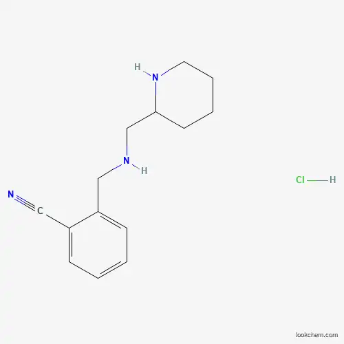 Molecular Structure of 1289384-68-4 (2-(((Piperidin-2-ylmethyl)amino)methyl)benzonitrile hydrochloride)