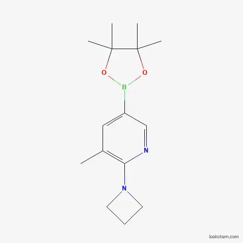 Molecular Structure of 1350637-34-1 (2-(Azetidin-1-yl)-3-methyl-5-(4,4,5,5-tetramethyl-1,3,2-dioxaborolan-2-yl)pyridine)