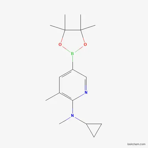 Molecular Structure of 1350637-54-5 (n-Cyclopropyl-n,3-dimethyl-5-(4,4,5,5-tetramethyl-1,3,2-dioxaborolan-2-yl)pyridin-2-amine)