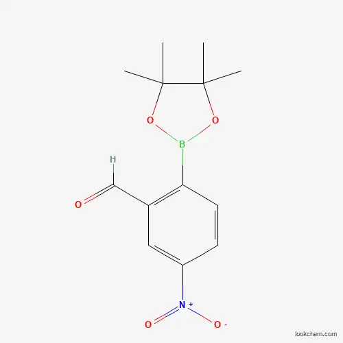 Molecular Structure of 1351054-91-5 (5-Nitro-2-(4,4,5,5-tetramethyl-1,3,2-dioxaborolan-2-yl)benzaldehyde)