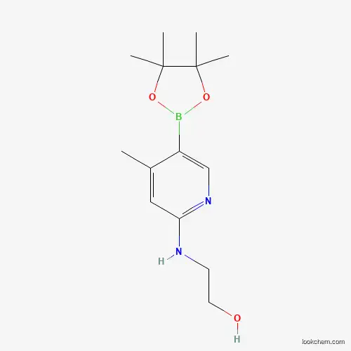 Molecular Structure of 1351995-03-3 (2-(4-Methyl-5-(4,4,5,5-tetramethyl-1,3,2-dioxaborolan-2-yl)pyridin-2-ylamino)ethanol)