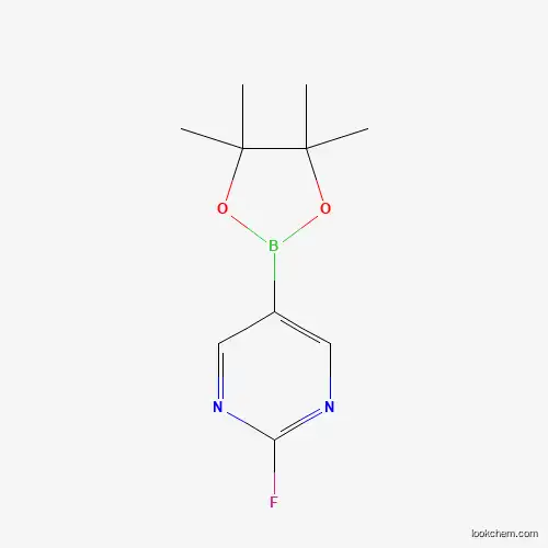 Molecular Structure of 1352796-65-6 (2-Fluoro-5-(4,4,5,5-tetramethyl-1,3,2-dioxaborolan-2-yl)pyrimidine)