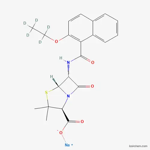 Molecular Structure of 1356354-25-0 (Nafcillin-d5 Sodium Salt)