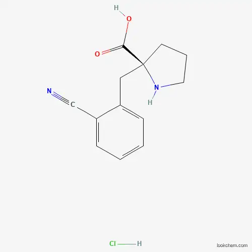 Molecular Structure of 1373512-31-2 ((S)-2-(2-Cyanobenzyl)pyrrolidine-2-carboxylic acid hydrochloride)