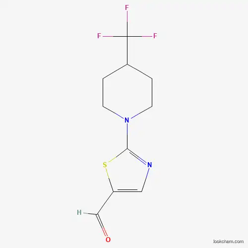 Molecular Structure of 1000339-88-7 (2-[4-(Trifluoromethyl)piperidino]-1,3-thiazole-5-carbaldehyde)