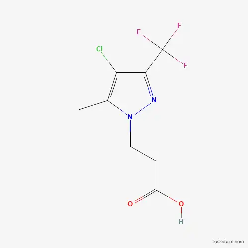 Molecular Structure of 1001518-84-8 (3-[4-chloro-5-methyl-3-(trifluoromethyl)-1H-pyrazol-1-yl]propanoic acid)