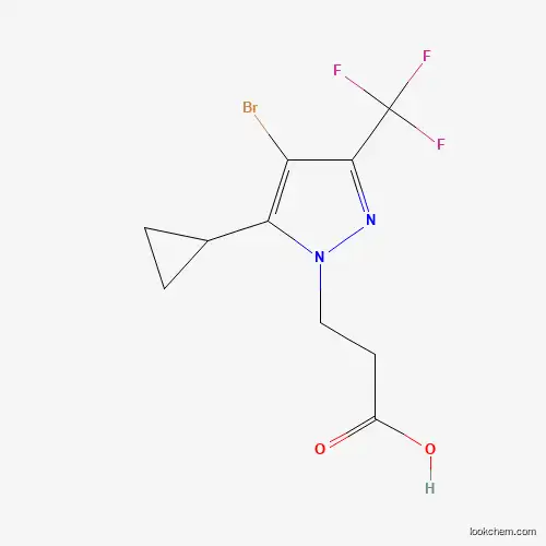 Molecular Structure of 1001518-96-2 (3-[4-bromo-5-cyclopropyl-3-(trifluoromethyl)-1H-pyrazol-1-yl]propanoic acid)