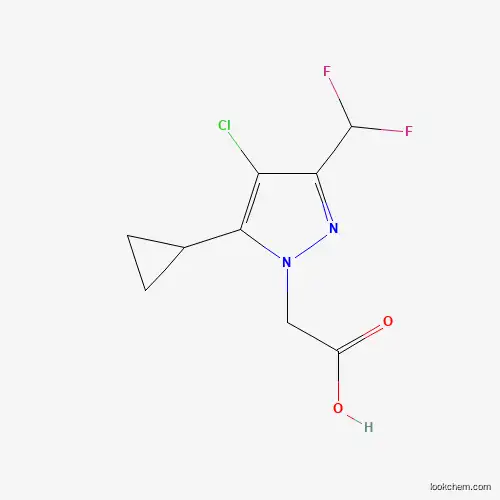 Molecular Structure of 1002032-77-0 ([4-chloro-5-cyclopropyl-3-(difluoromethyl)-1H-pyrazol-1-yl]acetic acid)