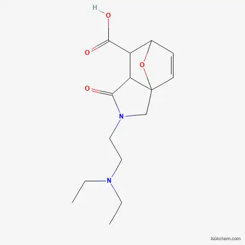Molecular Structure of 1005060-07-0 (3-(2-Diethylamino-ethyl)-4-oxo-10-oxa-3-aza-tricyclo[5.2.1.0*1,5*]dec-8-ene-6-carboxylic acid)