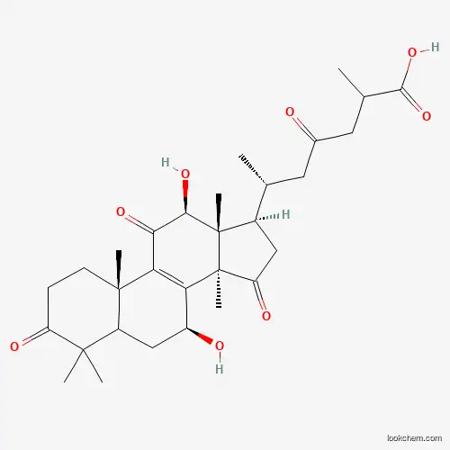 Molecular Structure of 100761-17-9 ((6R)-6-[(7S,10S,12S,13R,14R,17R)-7,12-dihydroxy-4,4,10,13,14-pentamethyl-3,11,15-trioxo-1,2,5,6,7,12,16,17-octahydrocyclopenta[a]phenanthren-17-yl]-2-methyl-4-oxoheptanoic acid)