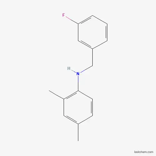 Molecular Structure of 1019565-78-6 (N-(3-Fluorobenzyl)-2,4-dimethylaniline)