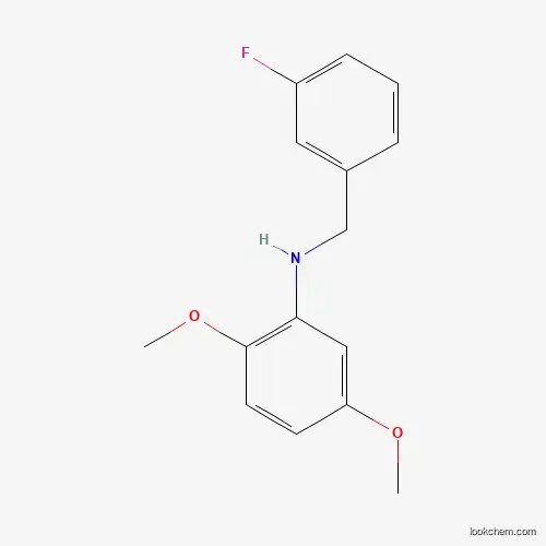 Molecular Structure of 1019592-64-3 (N-(3-Fluorobenzyl)-2,5-dimethoxyaniline)