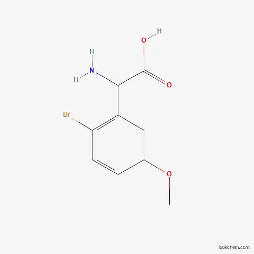 Molecular Structure of 1031705-87-9 (2-Amino-2-(2-bromo-5-methoxyphenyl)acetic acid)