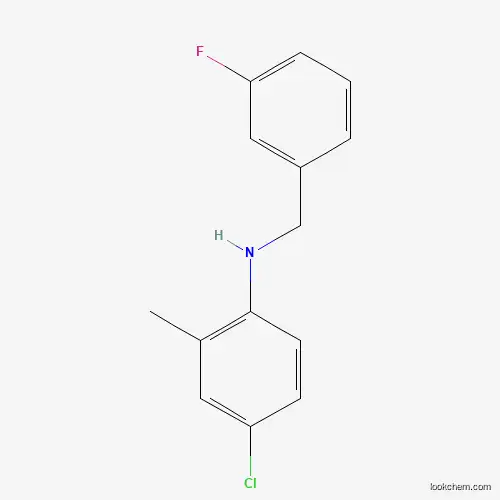 Molecular Structure of 1036509-32-6 (4-Chloro-N-(3-fluorobenzyl)-2-methylaniline)