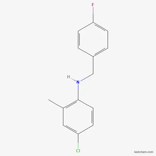 Molecular Structure of 1036628-11-1 (4-Chloro-N-(4-fluorobenzyl)-2-methylaniline)