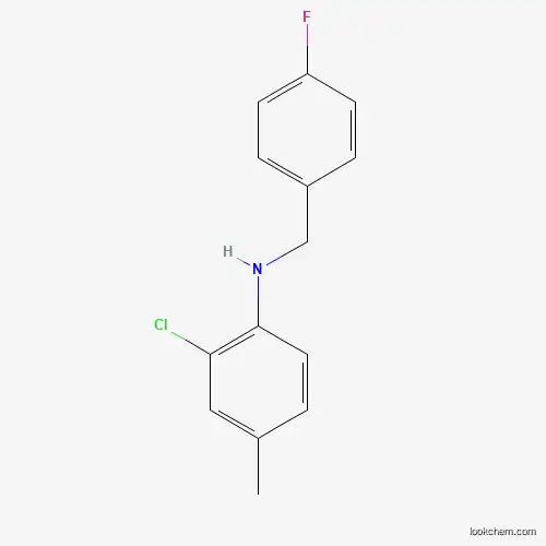 Molecular Structure of 1040018-75-4 (2-Chloro-N-(4-fluorobenzyl)-4-methylaniline)