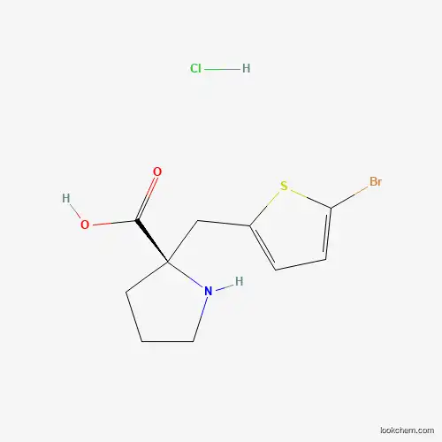 Molecular Structure of 1049729-23-8 ((R)-alpha-(5-bromo-2-thiophenylmethyl)-proline-HCl)