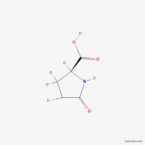 Molecular Structure of 1086136-22-2 (5-Oxo-L-proline-d5)