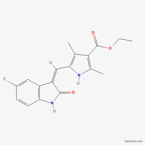 Molecular Structure of 1104253-05-5 ((Z)-3-[(3,5-Dimethyl-4-ethoxycarbonyl-1H-pyrrol-2-yl)methylene)-5-fluoroindolin-2-one)