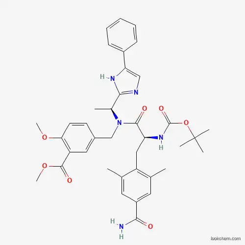 5-[[[(2S)-3-[4-(Aminocarbonyl)-2,6-dimethylphenyl]-2-[[(1,1-dimethylethoxy)carbonyl]amino]-1-oxopropyl][(1S)-1-(5-phenyl-1H-imidazol-2-yl)ethyl]amino]methyl]-2-methoxybenzoic acid methyl ester