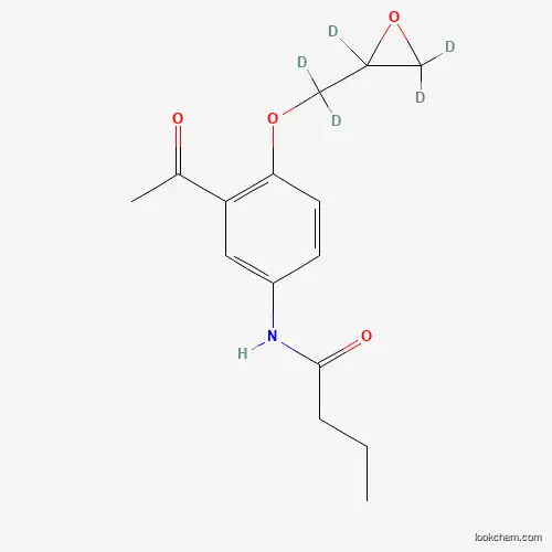 Molecular Structure of 1185052-79-2 (3'-Acetyl-4'-(2,3-epoxypropoxy-d5)butyranilide)