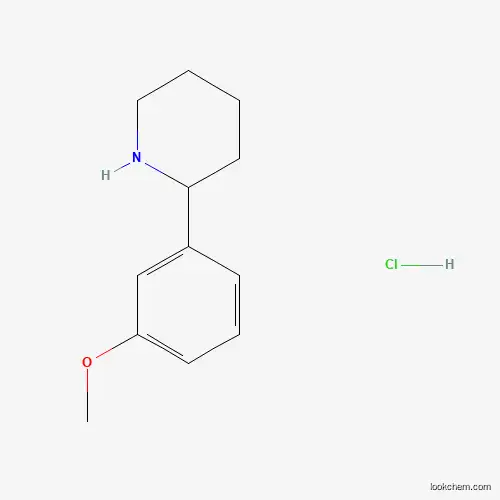 Molecular Structure of 1187172-83-3 (2-(3-Methoxyphenyl)piperidine hydrochloride)