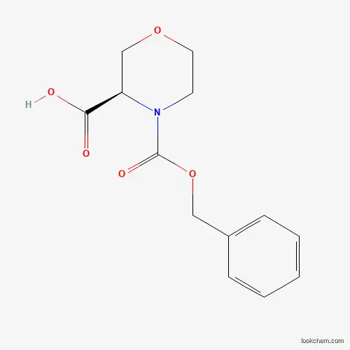 Molecular Structure of 1187928-95-5 ((3R)-4-phenylmethoxycarbonylmorpholine-3-carboxylic acid)