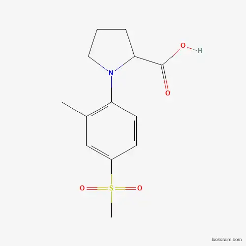 Molecular Structure of 1188371-42-7 (1-[2-Methyl-4-(methylsulphonyl)phenyl]pyrrolidine-2-carboxylic acid)