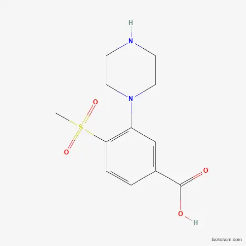 Molecular Structure of 1197193-03-5 (4-(Methylsulfonyl)-3-piperazinobenzoic acid)