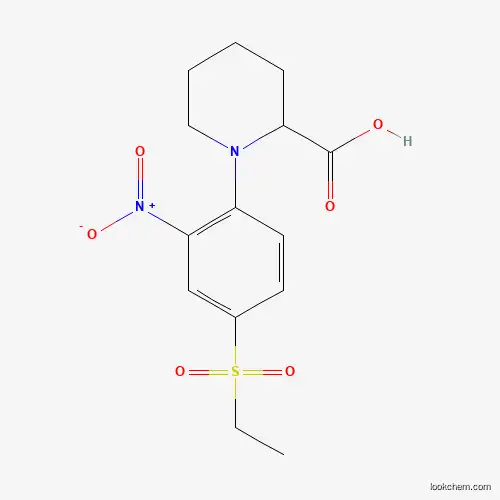 Molecular Structure of 1214083-46-1 (1-[4-(Ethylsulfonyl)-2-nitrophenyl]piperidine-2-carboxylic acid)