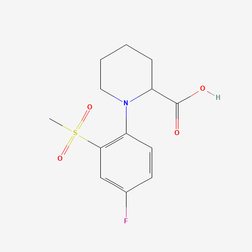 1-[4-FLUORO-2-(METHYLSULFONYL)PHENYL]PIPERIDINE-2-CARBOXYLIC ACID