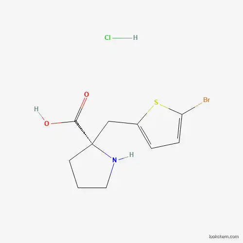 Molecular Structure of 1217722-51-4 ((S)-alpha-(5-bromo-2-thiophenylmethyl)-proline-HCl)
