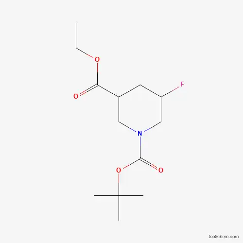 Molecular Structure of 1241725-68-7 (1-Tert-butyl 3-ethyl 5-fluoropiperidine-1,3-dicarboxylate)