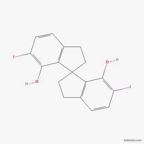 Molecular Structure of 1258326-97-4 ((R)-6,6'-Diiodo-2,2',3,3'-tetrahydro-1,1'-spirobi[indene]-7,7'-diol)