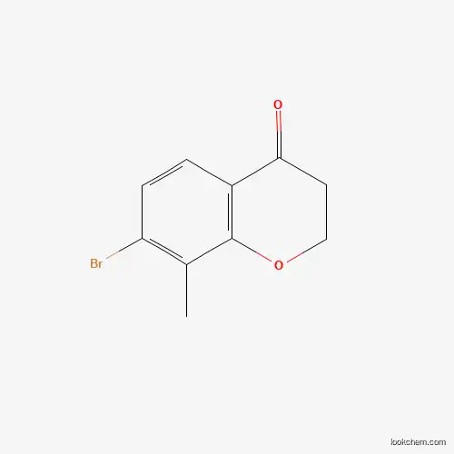 Molecular Structure of 1273656-49-7 (7-Bromo-8-methyl-chroman-4-one)